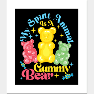 Funny Gummy Bear Art For Kids Girls Boys Candy Lover Gummies Posters and Art